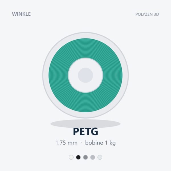Bobine de filament PETG Winkle 1,75 mm, 1 kg, 5 coloris disponibles