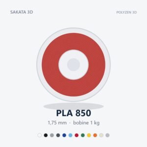 Bobine de filament PLA 850 Sakata 3D 1,75 mm, 1 kg, 12 coloris disponibles