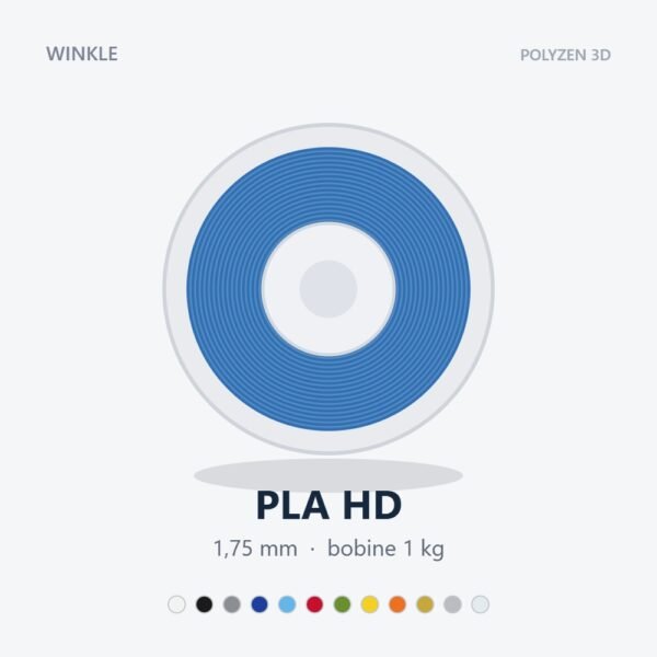 Bobine de filament PLA HD Winkle 1,75 mm, 1 kg, 12 coloris disponibles