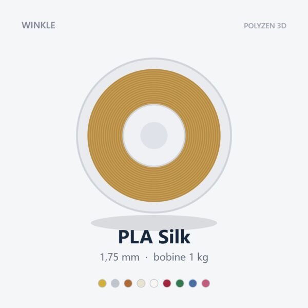 Bobine de filament PLA Silk Winkle 1,75 mm, 1 kg, 9 coloris disponibles